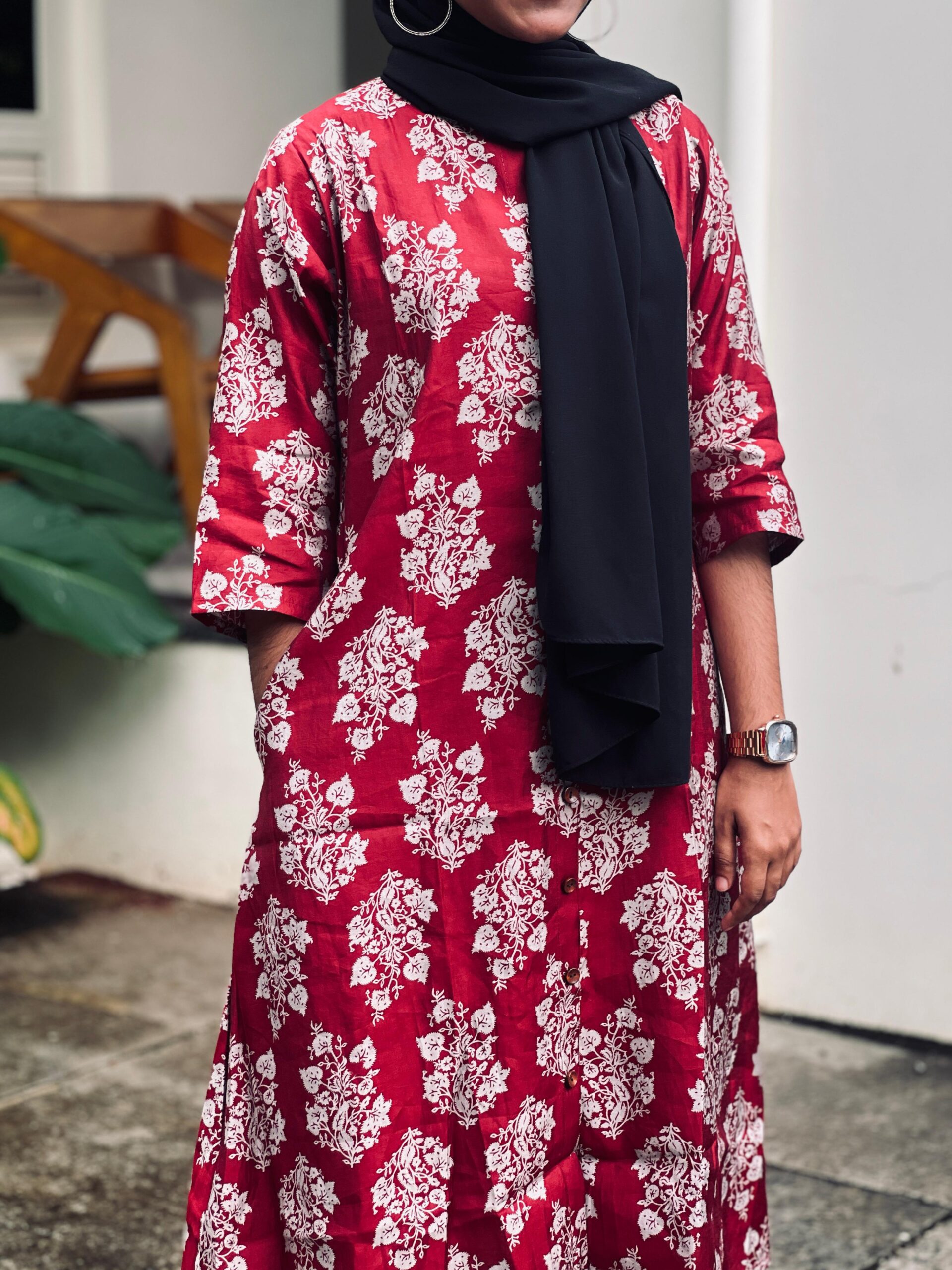 Red Printed Cord Set - Image 2