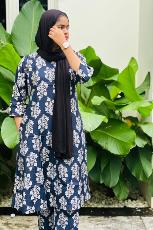 Blue Printed Cord Set